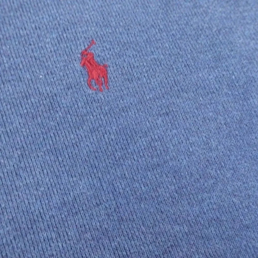 VTG Polo Ralph‎ Lauren Sweater Mens 2XL Blue 1/4 Zip Pullover Knit Pony Preppy